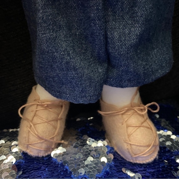 vintage handmade girl and boy dolls made of cloth and stuffed with straw 15” - Picture 3 of 16